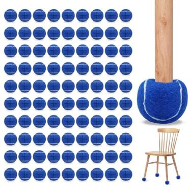 Imagem de ZHUOKECE Pacote com 90 bolas de tênis pré-cortadas a granel para pernas de móveis, bola de tênis, capas de pés para bola de proteção do chão (azul escuro)
