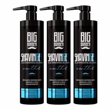 Imagem de Kit 3x Shaving Gel De Barbear Menthol 750ml Big Barber