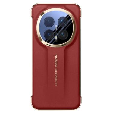 Imagem de HAOMRIYL Capa para Honor Magic 8 Pro/8, capa galvanizada de couro com proteção total de lentes sem borda ultrafina à prova de choque, vermelha, 8