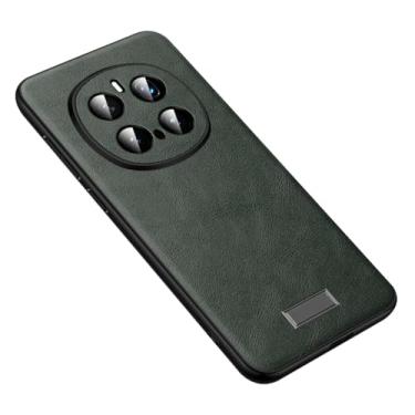 Imagem de HAOMRIYL Capa de couro para Honor Magic 8 Pro/8, proteção de lente de câmera com tudo incluído, fina, minimalista, à prova de choque, estilo comercial, verde, 8