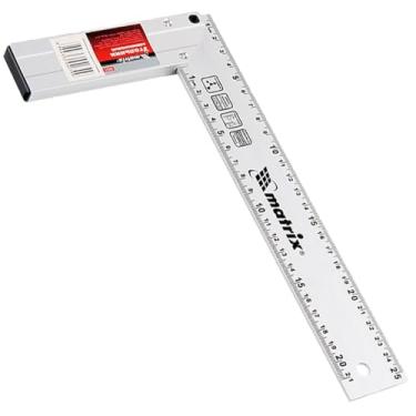 Imagem de MTX Esquadro 10 Pol (250 Mm) Em Alumínio Fundido – Superfície Anodizada, Marcação Em Duas Faces, Orifício Para Pendurar, Precisão 90° Para Marcenaria E Montagem