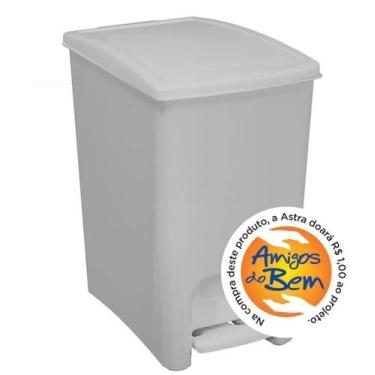 Imagem de Lixeira de Pedal Dupla Abertura 10 Litros branca Astra, Branco