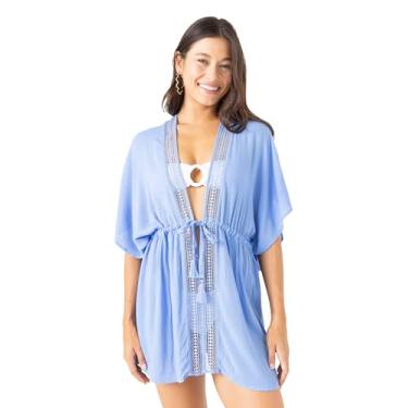 Imagem de Roxy Vestido casual feminino – Saída de praia e saída de praia para praia, piscina, resort, Vela azul, XGG