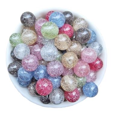 Imagem de Xeahung 120 peças de contas de cristal acrílico brilhantes redondas coloridas pingentes para fazer joias, pulseiras, brincos, colar, contas, projetos de artesanato, enfeite de Natal, presentes de