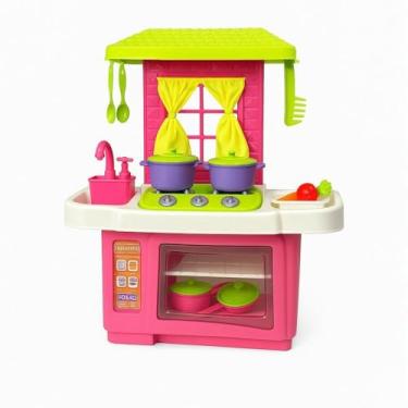Imagem de Kit Cozinha Infantil com Forno,Faz de conta e Casinha Pia, Fogão e Acessórios, Conjunto de Cozinha de Brinquedos para Crianças