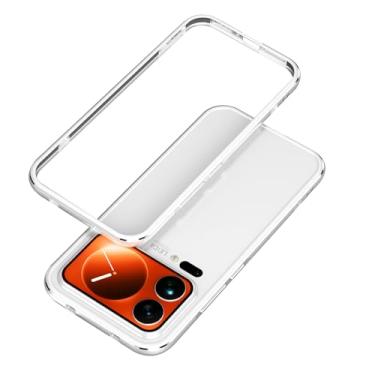 Imagem de FWYANZH Capa de metal para Xiaomi 17 Pro Max/17 Pro/17, capa de moldura de para-choque de liga de alumínio fina, sem capa traseira à prova de choque, prata, 17