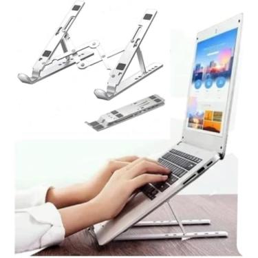 Imagem de Suporte para Notebook e Tablet em Alumínio, projetado para oferecer ergonomia, estabilidade e estilo em qualquer ambiente.
