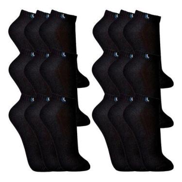 Imagem de Kit 18 Pares Meia Lupo Cano Curto Masculina Sport, Preto, G