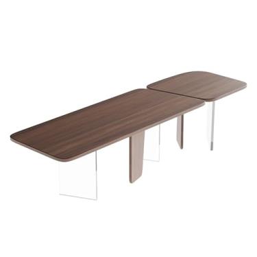 Imagem de Mesa de trabalho Mesa de Escrita Retangular Moderna, Conferência, Espaçosa, Madeira Nogueira Preta, Escritório em Casa, PC, Estação Trabalho(L)