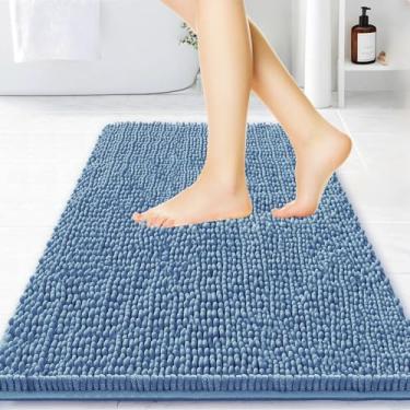 Imagem de BOANKODU Tapetes de banheiro 91 x 61 cm, tapetes de banho de chenille absorventes extramacios, forro de PVC, secagem rápida, tapetes de banho laváveis na máquina para piso do banheiro, banheira e