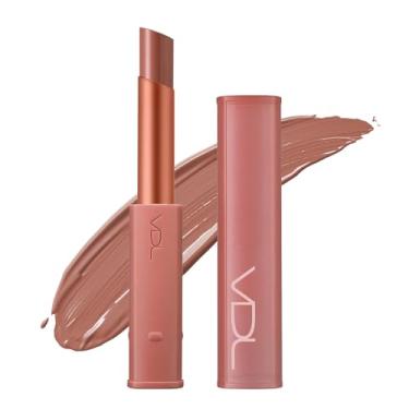 Imagem de VDL Lip Stain Comfort Slip Lipstick 11, Dirty Vienna - Batom leve, fosco e suave para conforto sem esforço. Cor labial vibrante e duradoura (2,6 g) | Maquiagem coreana