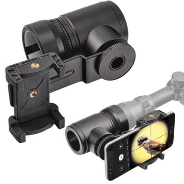 Imagem de Starboosa Adaptador de câmera de suporte para rifle – adaptador de câmera de smartphone em alumínio para caça e observação de pássaros com ângulos de visualização duplos – Design de braçadeira de anel