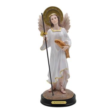 Imagem de Arcanjo Rafael Imagem Religiosa Resina Feito A Mão 47Cm