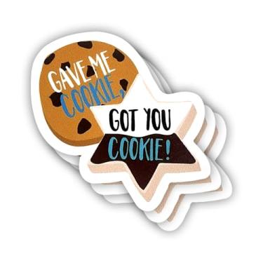 Imagem de (3 peças) Adesivo de biscoito Gave Me Cookie Got You com frases motivacionais sarcásticas com citação humorística decalque de vinil para Kindle, laptop, garrafa de água, capacete rígido de telefone