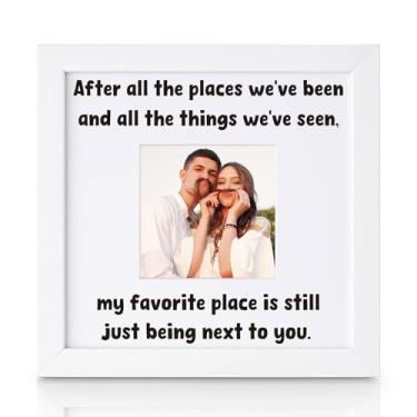 Imagem de THYGIFTREE Porta-retrato sentimental de casamento, presente de aniversário de casamento, esposa do marido, romântico, viagem, casal, lembrança para sua aventura juntos, aniversário, dia dos namorados