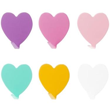 Imagem de CREATCABIN 12 peças de ganchos de parede decorativos de coração, gancho de parede adesivo de aço inoxidável, ferro para pendurar chapéu, porta-chaves, toalhas, casaco, casa, cozinha, banheiro