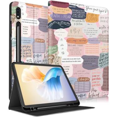 Imagem de Uppuppy Capa para Samsung Galaxy Tab S8 Plus/ S7 Plus/S7 FE 12,4 polegadas Mulheres Meninas Bonito Folio Feminino Adolescentes Citações Bonitas Capa Única para Tablet Samsung S8 Plus 2022/ S7 Plus 2021/ S7 FE 5G Cases