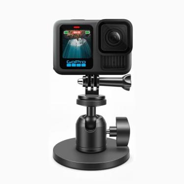 Imagem de Suporte magnético de câmera de ação ajustável para GoPro Hero 13/12/11/10/9/8/7/6, DJI Action, Insta360 X5/X4/X3, suporte magnético com cabeça esférica de rotação de 360° para carro, aço, acessório