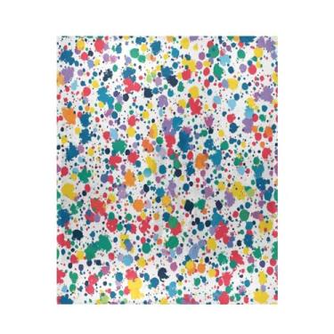 Imagem de Blueangle Manta colorida para respingos de tinta super macia e quente, 127 x 152 cm, leve para todas as estações, cobertor aconchegante para cama, sofá, sofá, fácil de cuidar (584)