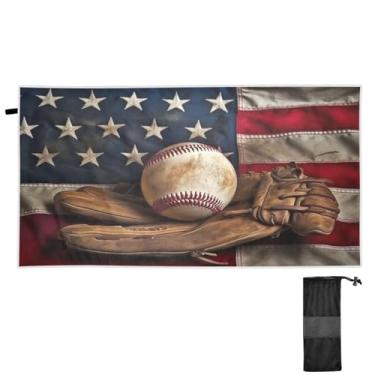 Imagem de Blueangle Toalha de praia vintage para taco de beisebol - Toalhas de viagem compactas e leves - Toalha de secagem rápida super absorvente para natação, acampamento e férias (271)