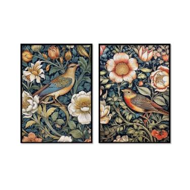 Imagem de William Morris Flower Birds Pavão Poster Kew Gardens Impressão em Tela Pintura Floral Arte de Parede Impressões Botânicas Sala de Estar Decoração de Casa (SKU5-2PCS, 12 x 16 polegadas = (30 x 40 cm