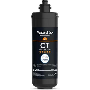 Imagem de Waterdrop Filtro de água embaixo da pia WD-10CT, substituição para sistema de filtro de água sob a pia de 3 estágios Waterdrop TSA e TSB