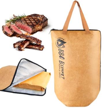 Imagem de Cobertor de churrasco para descansar carne, saco isolado, pano Oxford lavável para peito, peru, bife, cobertor portátil fácil de limpar (53 cm), presentes para amantes de churrasco, homens e pais