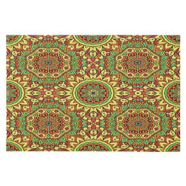 Imagem de CEBUGI Tapete de área 60 x 90 cm, macio, lavável, antiderrapante, com suporte de borracha, estampa floral vibrante, tapetes para sala de estar, quarto, decoração de casa