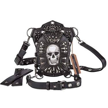 Imagem de Chikencall Bolsa de cintura gótica steampunk de Halloween bolsa de braço de perna de queda bolsa de cintura pochete pochete bolsa bolsa bolsa, Caveira rosa, One-size