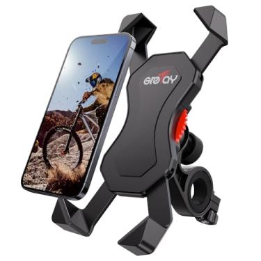 Imagem de Grefay Suporte de telefone de bicicleta suporte de telefone para guidão de motocicleta suporte de telefone scooter com rotação de 360° para 3,5-6,5 polegadas