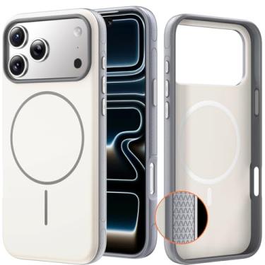 Imagem de YXU Capa magnética para iPhone 17 Pro, silicone premium [antiderrapante] [botões metálicos] [ímãs fortes] capa protetora de 3,0 mm de espessura à prova de choque para iPhone 17Pro 6,3 polegadas