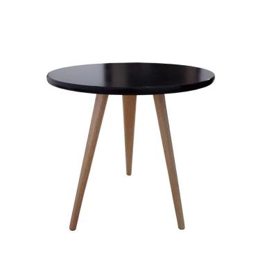 Imagem de Mesinha Lateral De Canto E Apoio Redonda Pé Palito 44 Cm Preto