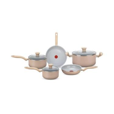 Imagem de Jogo de Panelas Rochedo Ceramic Light Sand 5 Peças, Vanilla, 5 peças