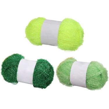 Imagem de Fio de glitter Scrubby – Fio pastel multicolorido para panos de prato de crochê, sacos e toalhas de banho, 50 g/100 por rolo (tipo nº 3, pacote com 3)