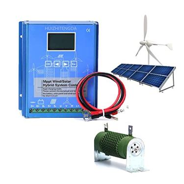 Imagem de HUIZHITENGDA Controlador de Carga Híbrido Solar e Eólico MPPT 5000W-8000W, Controlador Automático de Alta Eficiência 12V-220V para Uso Doméstico com Geradores Eólicos (Azul),24v