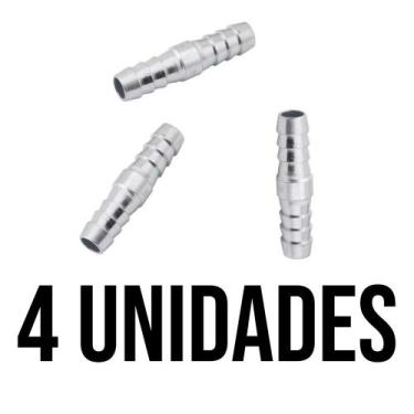 Imagem de Conector Aço Emenda Espigão Reto 1/4" BFH2694 Bestfer, 4 peças