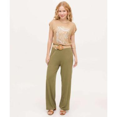 Imagem de Calça Pantalona Feminina Marisa-31001, Verde, P