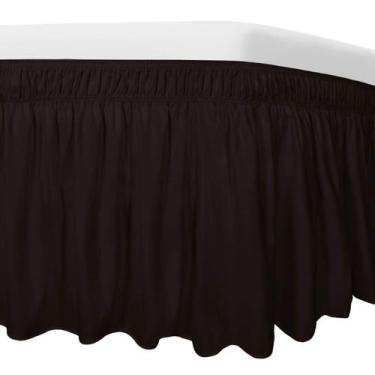 Imagem de Cubre Cama Fácil para Cama Queen/King con Caída de 35 cm Color Chocola