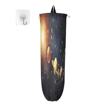 Imagem de Organizador de bolsa de armazenamento Galaxy Planets, suporte de parede, dispensador de sacolas de supermercado, organizador de armazenamento de plástico para cozinha