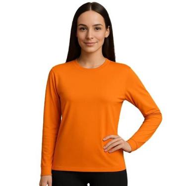 Imagem de Camiseta Malha Fria Manga longa Laranja - Fardas Express,  M, Laranja