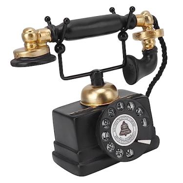Imagem de Luqeeg Modelo de Telefone Decorativo Antigo Vintage Feito à Mão Em Resina Estátua de Decoração retrô para Decoração de Home Office café Bar, Presente Ideal para Amigos e Idosos (-14)