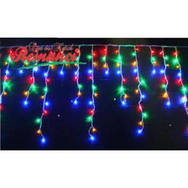 Imagem de Luz de Natal Cascata 100 Lâmpadas LED Color 8F Fio Branco 127V 2,5 Mts