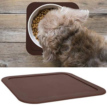 Imagem de Generic Bandeja Higiênica Segura da Bacia da Esteira de Alimentação do Animal de Estimação do Silicone Antiderrapante para Gatos e Cães, Fácil de Limpar, 8.6 "x 8.6" para a área de Jantar Animal de