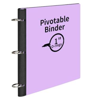 Imagem de LETVPVOW Fichário giratório de 3 anéis de 360°, fichário macio de 2,5 cm, 3 anéis, flexível e fino, macio para fichário de 21,6 x 28 cm, para casa, escola e escritório - roxo