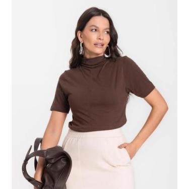 Imagem de Blusa Feminina Cotton Leve Infinita Cor Marrom, G, Marrom