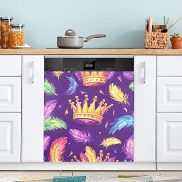 Imagem de ATTX Capa magnética para lava-louças Mardi Gras | Adesivo decorativo de eletrodomésticos de 58 x 66 cm para armários domésticos e eletrodomésticos (64)