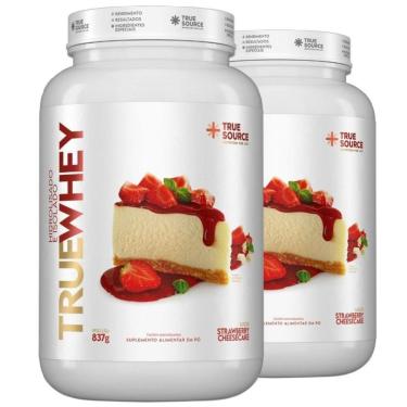 Imagem de Kit 2 Whey Protein Isolado Torta Morango 837g - True Source-Unissex