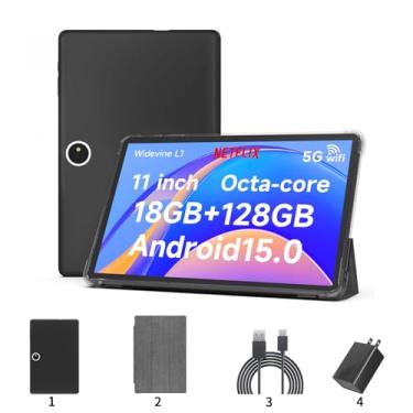 Imagem de Tablet de 11 polegadas, 18 GB + 128 GB, tablet Android 15, expansível de 1 TB, câmera de 13 MP, processador Octa-Core 5G WiFi 8000 MAH, bateria de 28 cm IPS HD Touchscreen Google Tableta.
