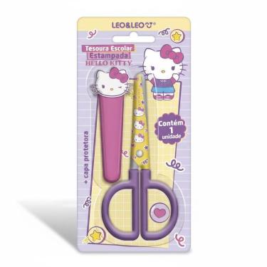 Imagem de Tesoura Escolar Estampada Hello Kitty Com Capa - Leoeleo