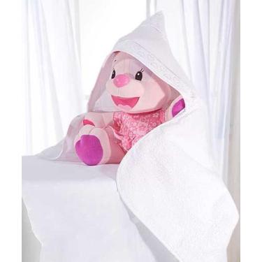 Imagem de Toalha de Banho com capuz e Fralda Baby Love para Bordar Branca Dohler